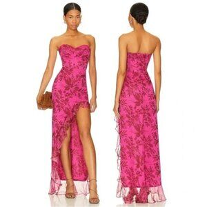 Amanda Uprichard Eden Gown in Ella Print (Pink)